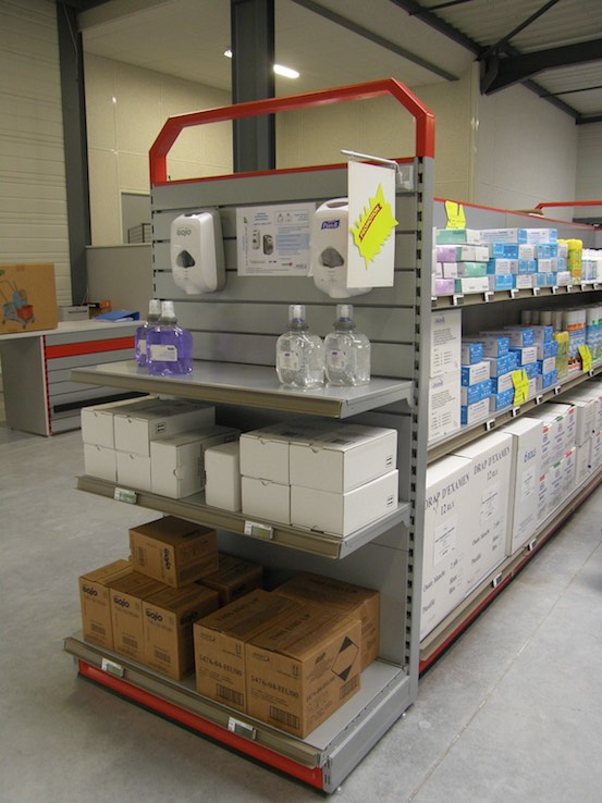 gondole de magasin hyginène